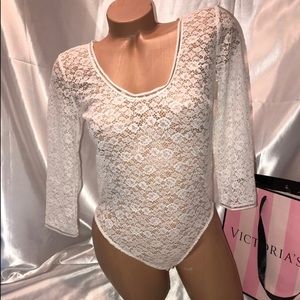 NWT- Victoria’s Secret, cream lace body suit